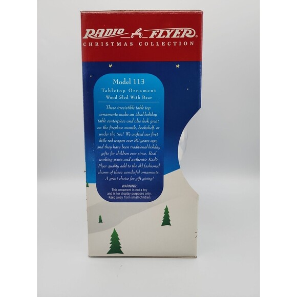 Christmas Radio Flyer Classic ORNAMENT Teddy Bear & Sleigh Holiday Model 113 NIB - Picture 7 of 12